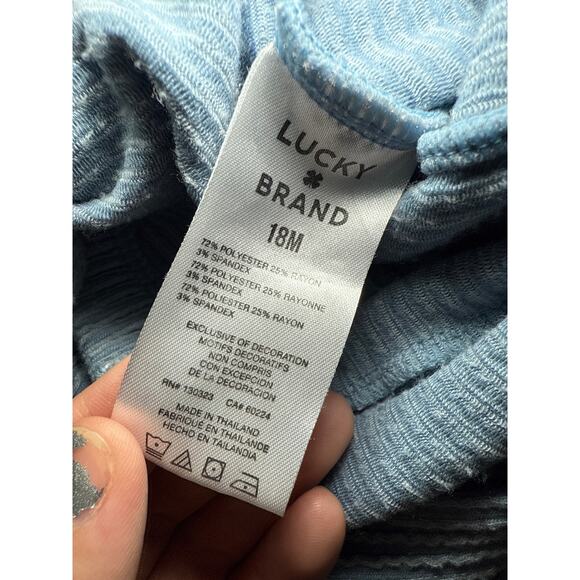 Lucky Brand striped bell bottom jumpsuit baby girls 18 months boho chic hippie - Picture 4 of 6